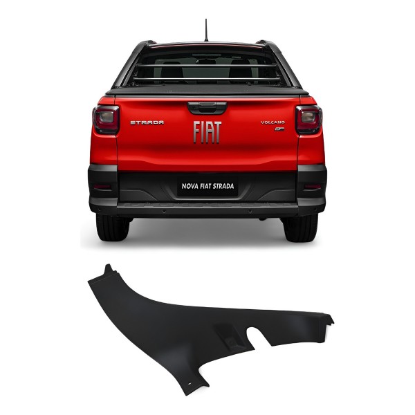 Moldura Caçamba Esquerda Fiat Strada 2020 2021 A 2025 Preto Preto