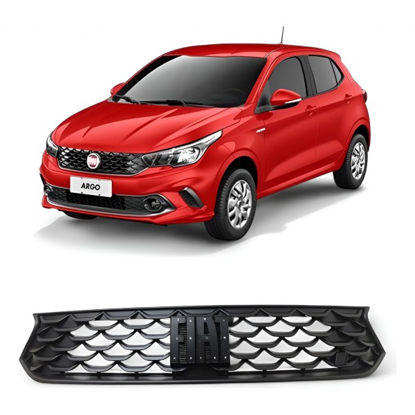 Grade Dianteira Radiador Fiat Argo 2021 2022 2023 2024 2025 Preto Fosco