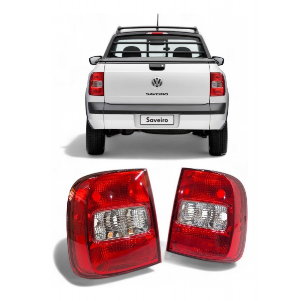 Par Lanterna Traseira Volkswagen Saveiro G5 2009 2010 A 2014 Ambos Lados Vermelho