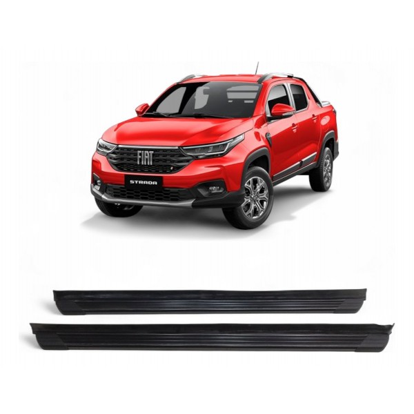 Estribo Lateral Fiat Strada 2021 2022 2023 2024 2025 Preto