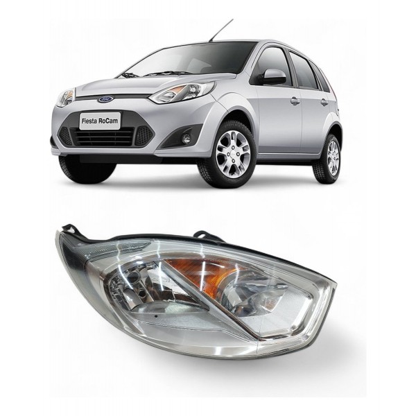 Farol Direito Ford Fiesta 2011 2012 2013 2014 Cromado Direito/passageiro