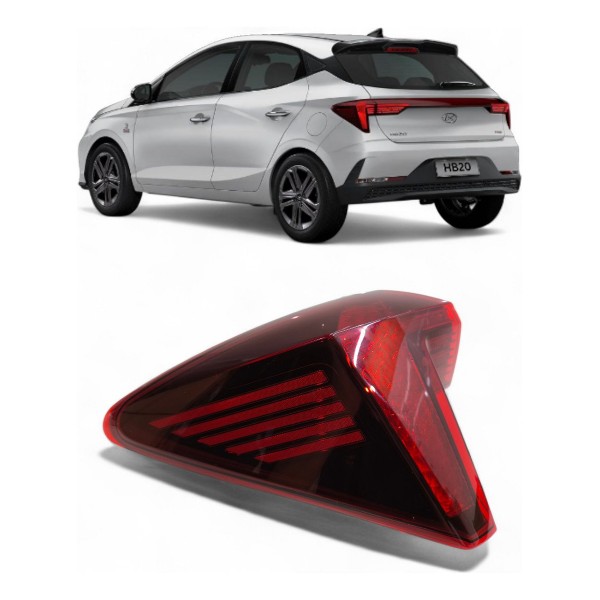 Lanterna Traseira Canto Hyundai Hb20 2023 2024 2025 Sem Led Esquerdo/motorista Vermelho