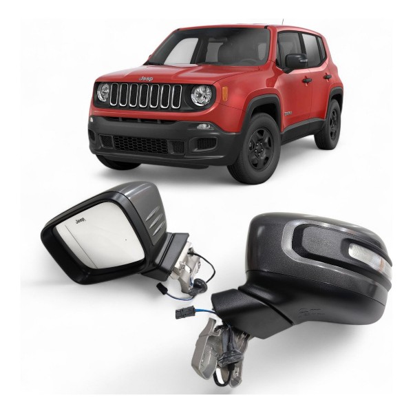 Retrovisor Esquerdo Elétrico Jeep Renegade 2015 A 2021 Pisca