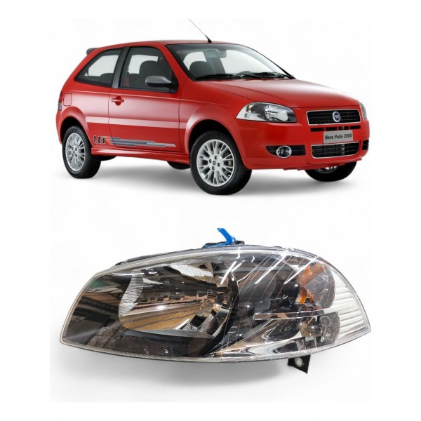 Farol Esquerdo Fiat Palio Strada Siena 2008 A 2020 Negro Esquerdo/motorista