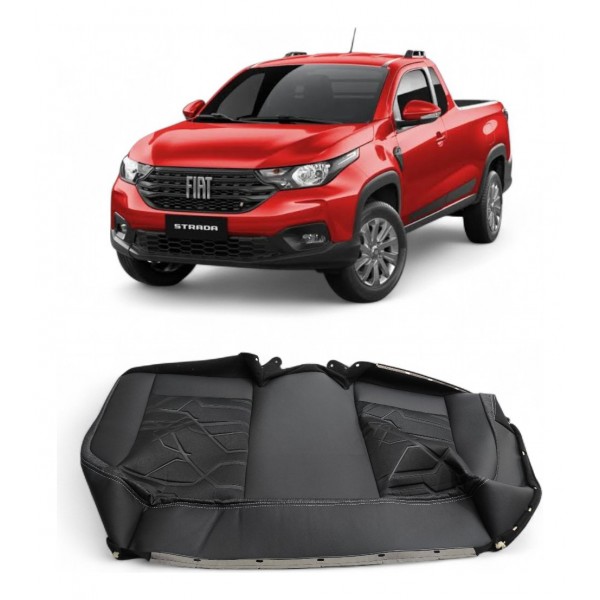 Forro Assento Banco Traseiro Fiat Strada 2020 2021 2022 2023 Preto