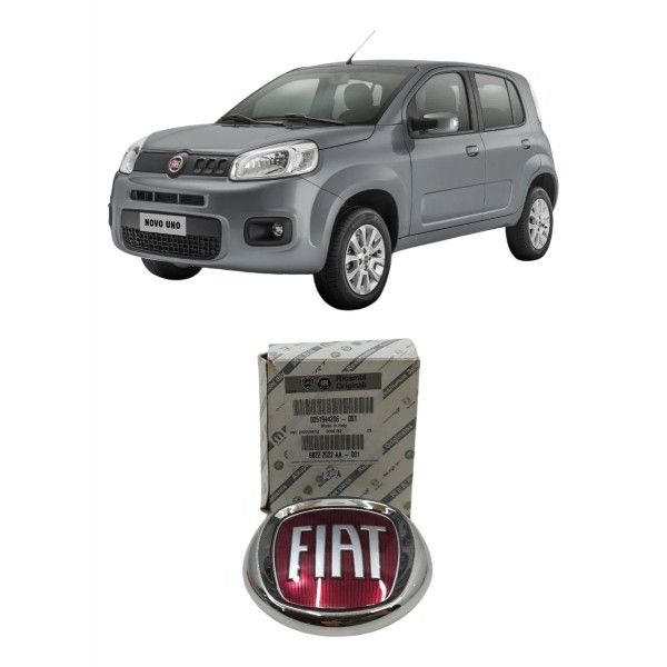 Emblema Dianteiro Fiat Uno 2015 2016 2017 2018 2019 A 2021 Bordô