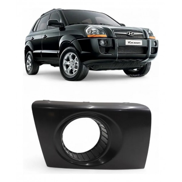 Moldura Farol Milha Direito Tucson 2005 2006 2007 A 2015 Preto Direito