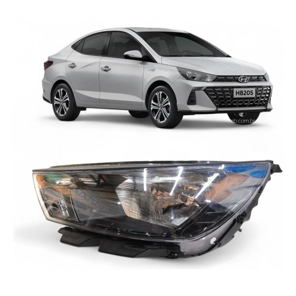 Farol Esquerdo Hb20 2023 2024 Sem Led Original Máscara Negra Esquerdo/motorista