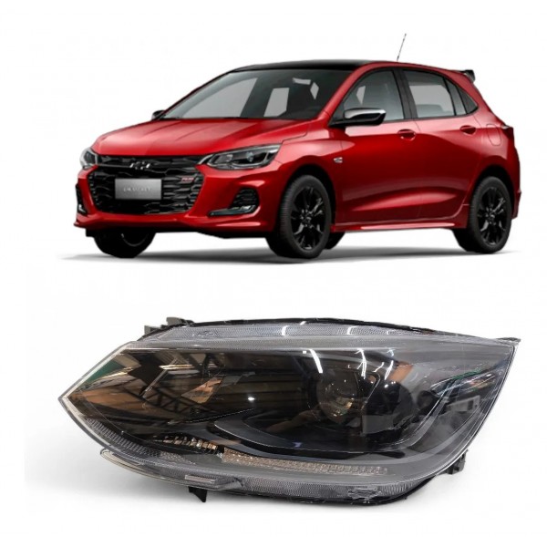 Farol Esquerdo Chevrolet Onix Rs 2020 A 2025 Máscara Negra Esquerdo/motorista