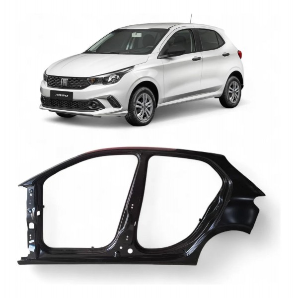 Lateral Esquerda Completa Fiat Argo 2018 2019 2020 A 2025 Preto