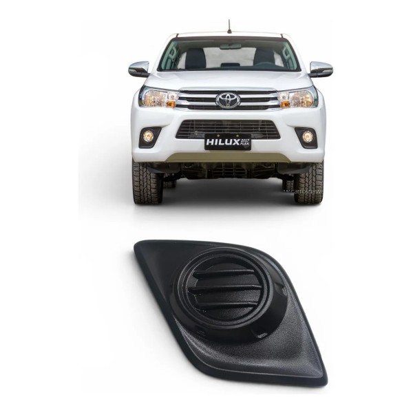 Grade Farol Milha Esquerda Toyota Hilux 2016 2017 2019 Preto Esquerdo