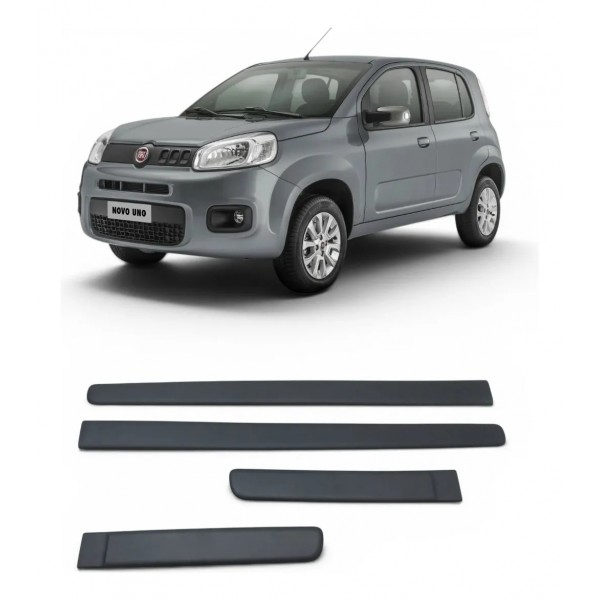 Kit Aplique Friso Fiat Uno 2011 2012 2013 2014 2015 A 2018 Preto