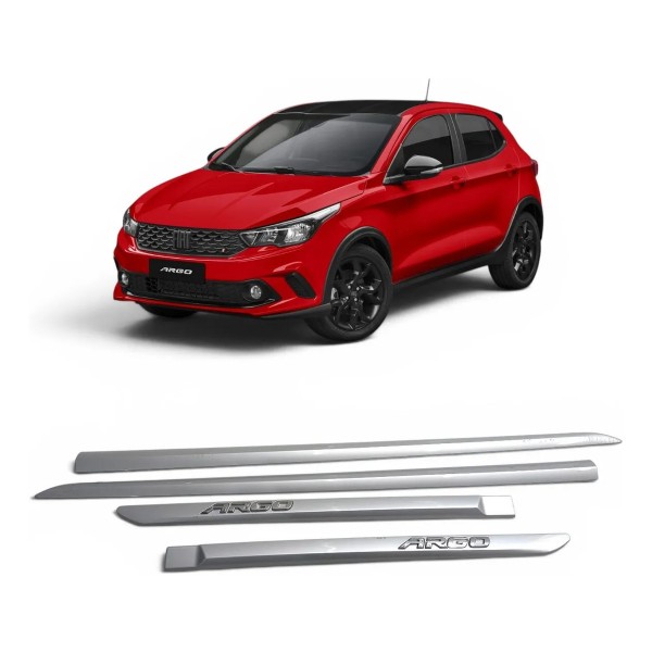 Kit Friso Porta Fiat Argo 2017 2018 2019 2020 A 2024 Prata Cinza