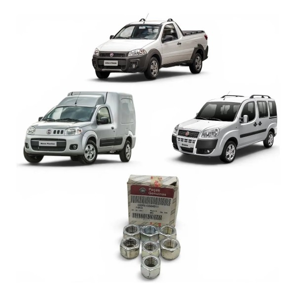 Kit 7 Porcas Suspensão Traseira M16  Fiorino Doblo Strada