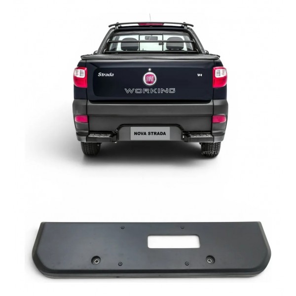 Suporte Moldura Placa Fiat Strada 2013 2014 2015 A 2018 Preto