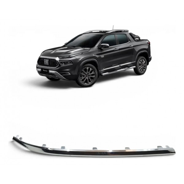 Friso Inferior Grade Dianteira Fiat Toro 2022 2023 2024 Cromado Brilhante