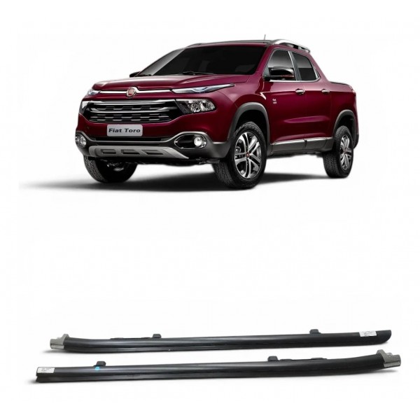 Par Suporte Trilho Capota Marítima Fiat Toro 2018 A 2021 Preto