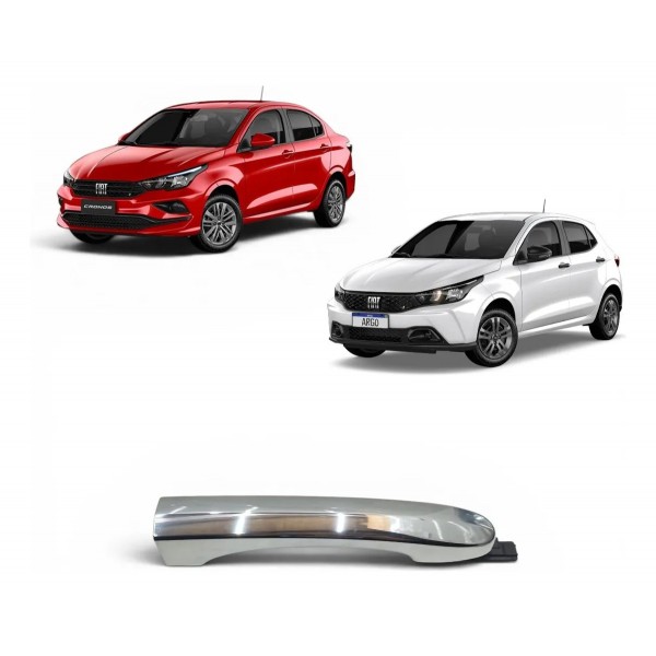 Maçaneta Externa Dianteira Direita Fiat Argo Cronos 2019 Cromado Dianteira