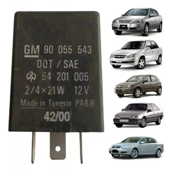 Rele Seta Pisca Alerta 3 Pinos Chevrolet Astra Vectra Corsa Preto