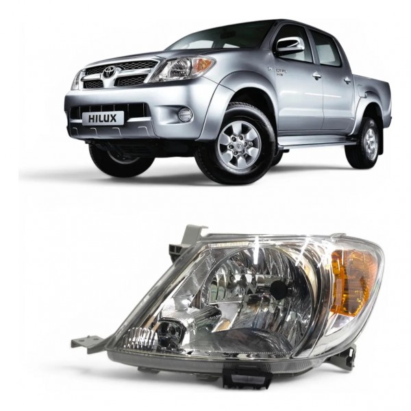 Farol Esquerdo Toyota Hilux 2005 2006 2007 2008 Ambar Esquerdo/motorista