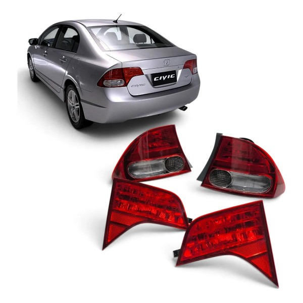 Kit Lanterna Traseira Honda Civic 2007 2008 2009 2010 2011 Ambos Lados