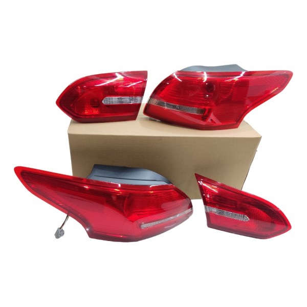 Jogo Lanterna Traseira Ford Focus Sedan 2016 2017 2018 2019 Ambos Lados Vermelho