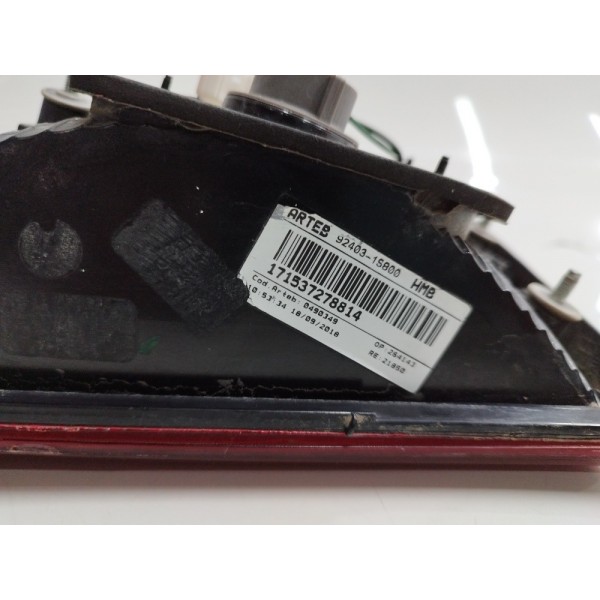 Lanterna Esquerda Tampa Traseira Hb20 Hatch 2012 A 2018 Fumê Esquerdo