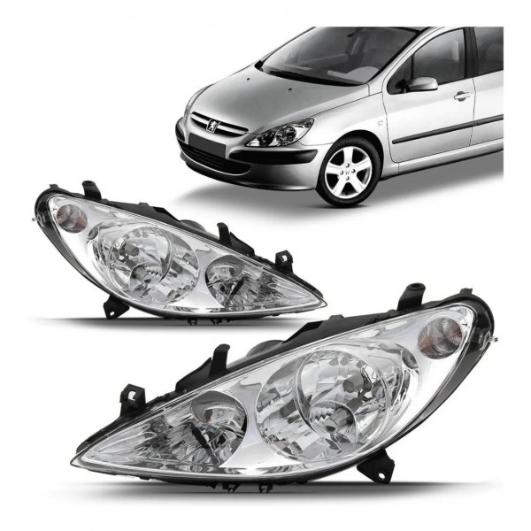 Par Farol Dianteiro Peugeot 307 2003 2004 2005 2006 2007 Ambos Lados