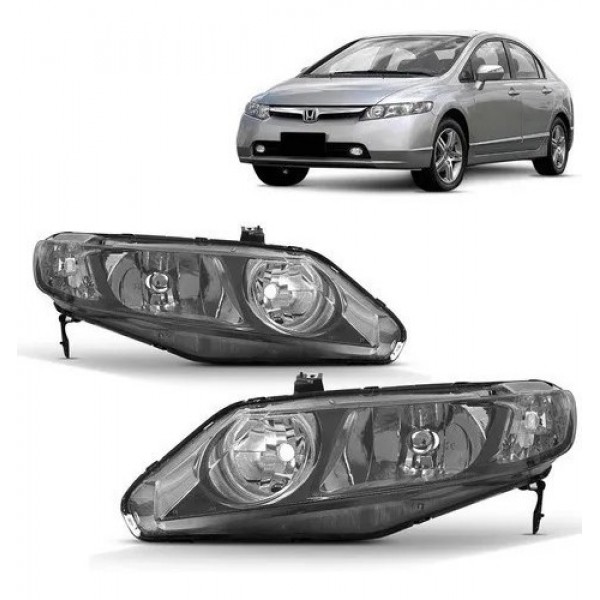 Par Farol Civic 2007 2008 2009 2010 2011 Mascara Negra Novo Esquerdo