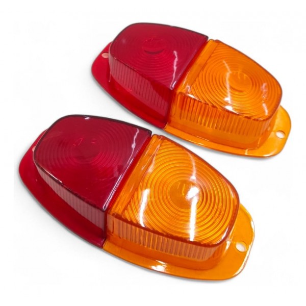 Par Lente Lanterna Caminhão Carretinha Reboque Universal Vermelho