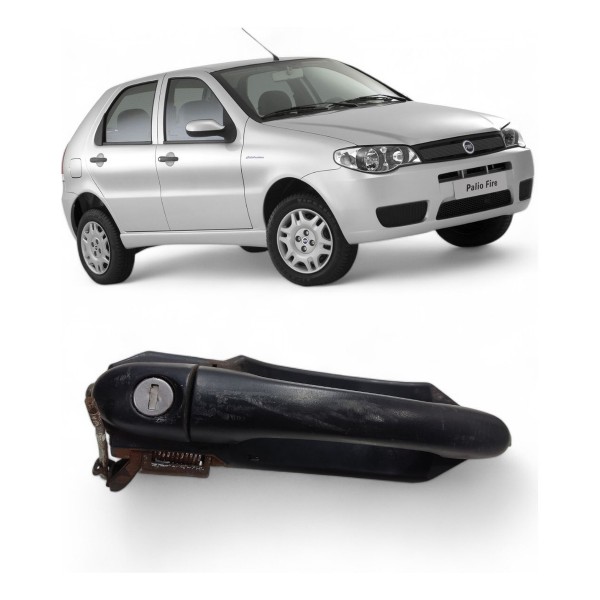 Maçaneta Externa Palio Siena 2007 2008 Dianteira Esquerda Preto Dianteira