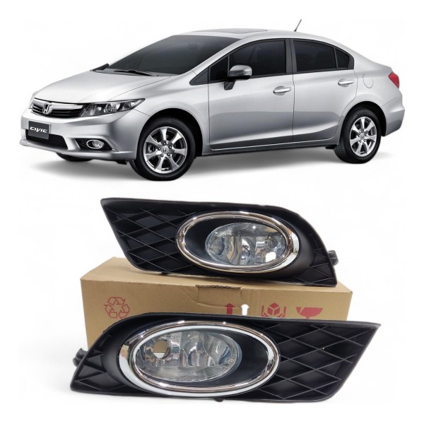 Par Farol Milha Honda Civic G9 2012 2013 2014
