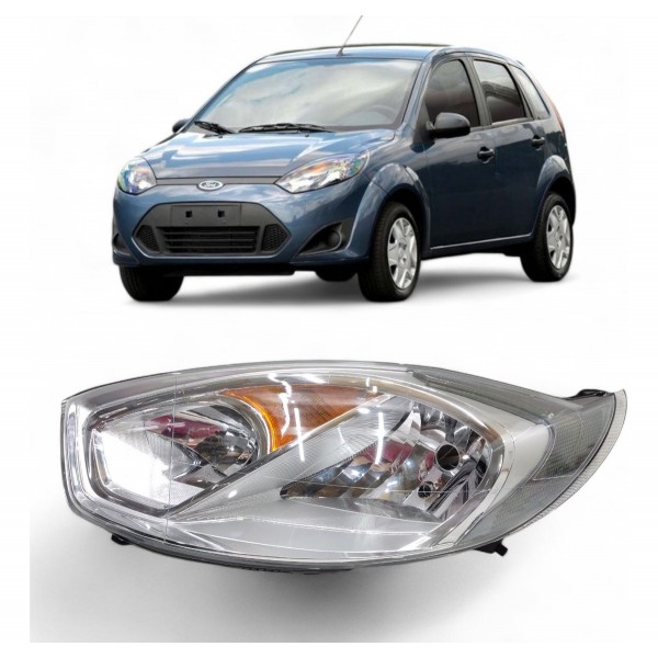 Farol Esquerdo Ford Fiesta 2011 2012 2013 Cromado Esquerdo