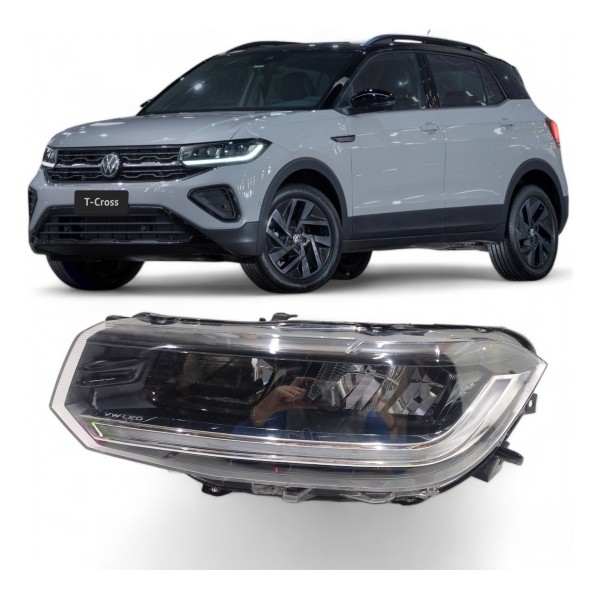 Farol Esquerdo Volkswagen Tcross 2024 2025 Full Led Original Esquerdo