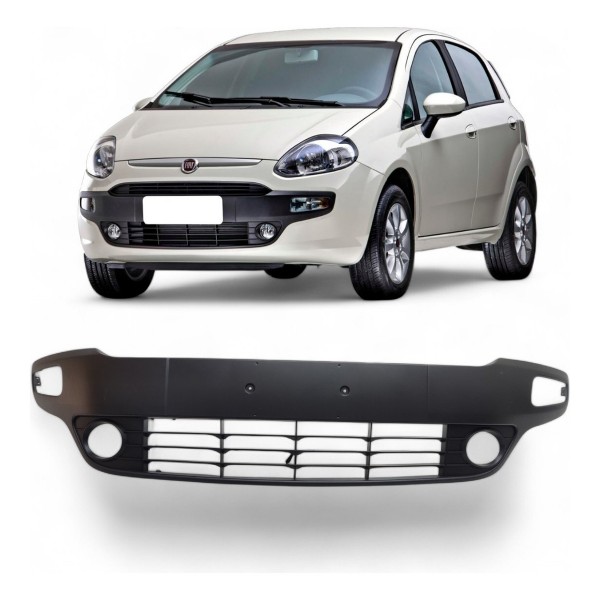 Grade Dianteira Central Inferior Fiat Punto 2013 A 2017 Preto Fosco