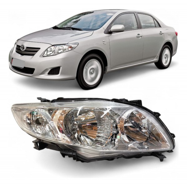 Par Farol Dianteiro Toyota Corolla 2009 2010 2011 Cromado Ambos Lados