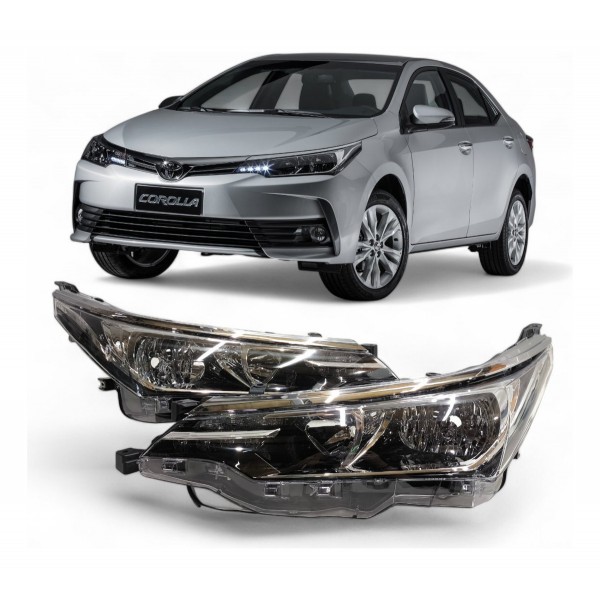 Farol Toyota Corolla 2018 2019 Mascara Negra Led