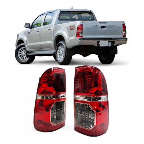 Par Lanterna Traseira Toyota Hilux 2012 2013 2014 2015 Ambos Lados Vermelho
