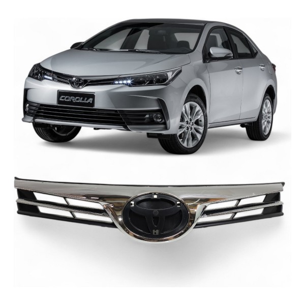 Grade Parachoque Dianteiro Corolla 2018 2019 Friso Cromado Cromado Brilhante