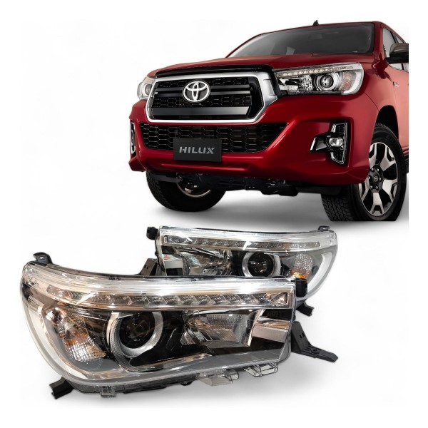 Par Farol Dianteiro Hilux Srx 2017 2018 2019 2020 Full Led Ambos Lados