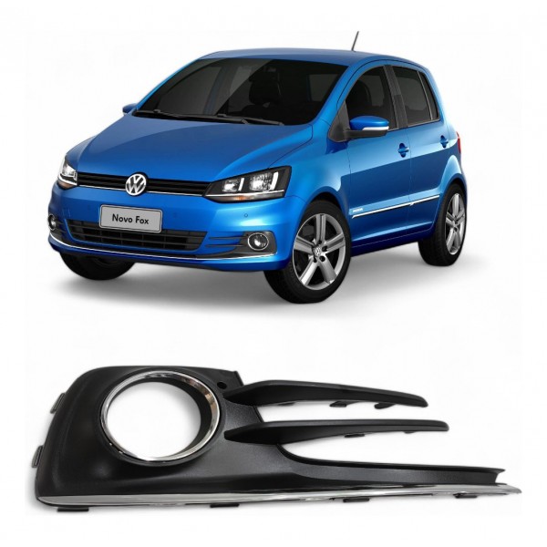 Moldura Direita Parachoque Milha Vw Fox Spacefox 2015 A 2018 Cromado/preto Direito