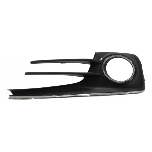 Moldura Esquerda Parachoque Milha Vw Fox Spacefox 2015 2018 Preto/cromado Esquerdo