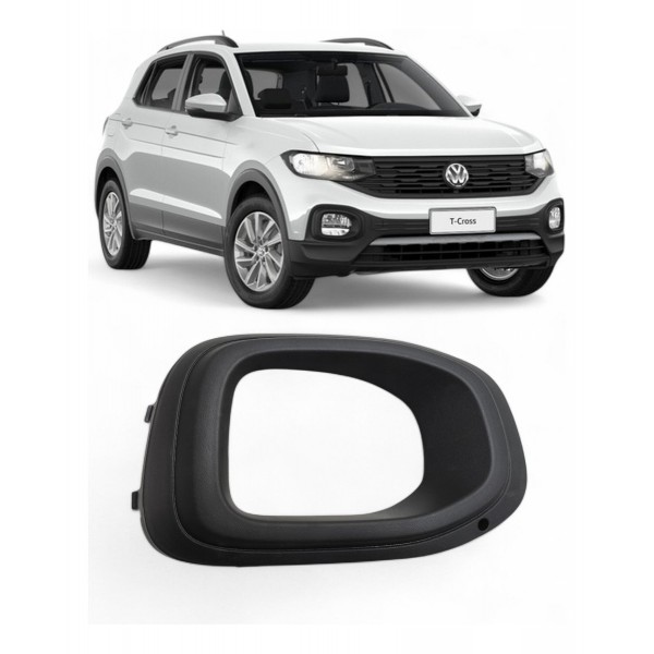 Moldura Farol Milha Direito Vw Tcross 2019 2020 2021 2022 Preto Direito