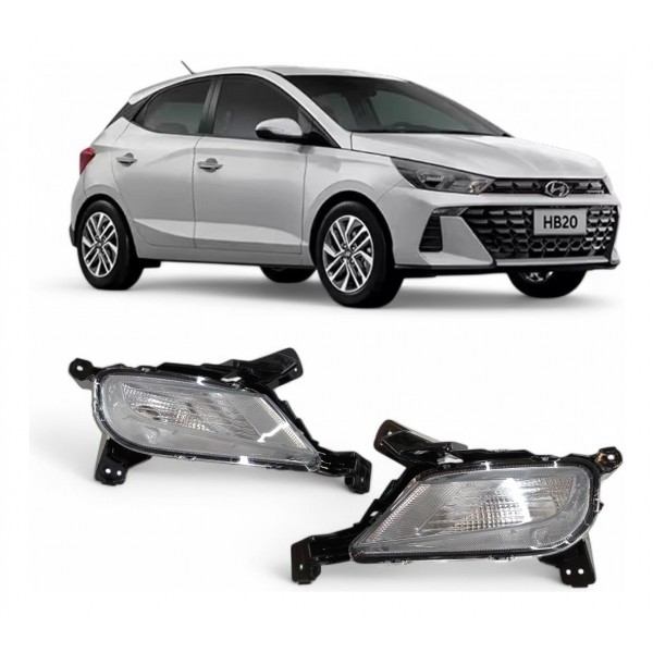 Par Pisca Parachoque Dianteiro Hyundai Hb20 2023 2024 Direito Acrílico