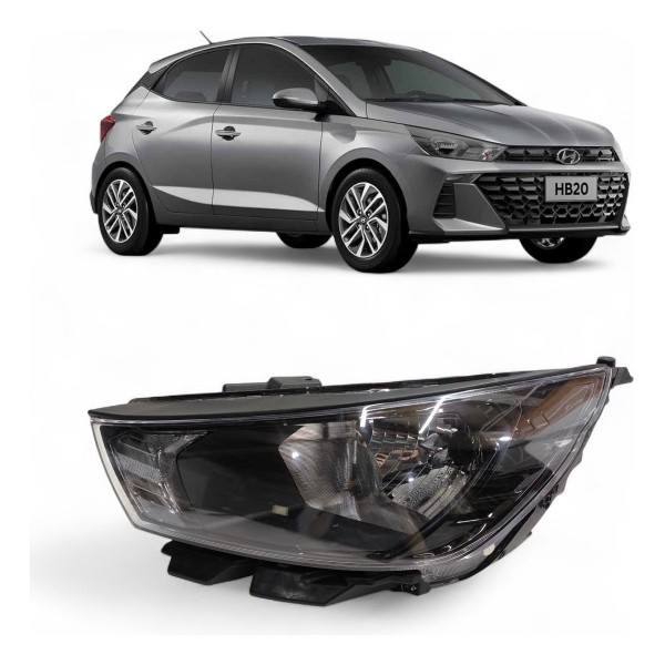 Farol Esquerdo Hyundai Hb20 2023 2024 Sem Led Original Esquerdo/motorista