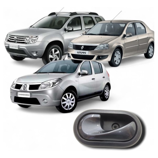 Maçaneta Interna Esquerda Duster Sandero Logan 2008 A 2013 Grafitte Dianteira/traseira